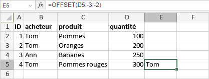 Fonction OFFSET