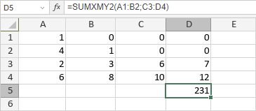 Fonction SUMXMY2