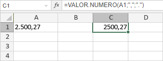 Función VALOR.NUMERO