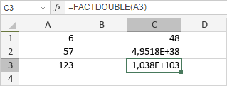 Fonction FACTDOUBLE