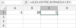 Fonction ALEA.ENTRE.BORNES