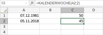 KALENDERWOCHE-Funktion