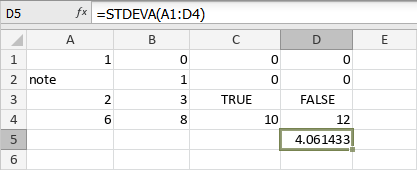 STDEVA Function