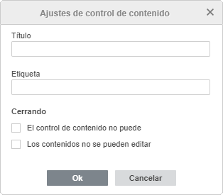 Ventana de ajustes de control de contenido