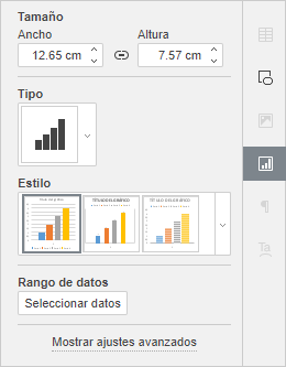 Ventana Ajustes de gráfico Panel derecho