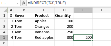 INDIRECT Function