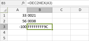 DEC2HEX Function