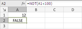 NOT Function: FALSE
