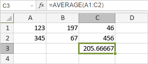 Функция AVERAGE