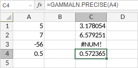 Función GAMMA.LN.EXACTO