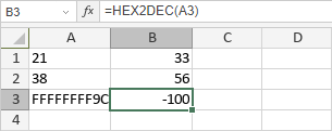 Función HEX2DEC