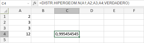 Función DISTR.HIPERGEOM.N