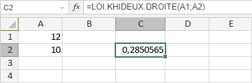 Fonction LOI.KHIDEUX.DROITE