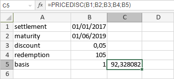 Fonction PRICEDISC