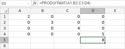 Fonction PRODUITMAT