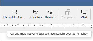 Suivi des modifications actif