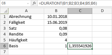 DURATIONT-Funktion