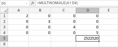 Fonction MULTINOMIALE