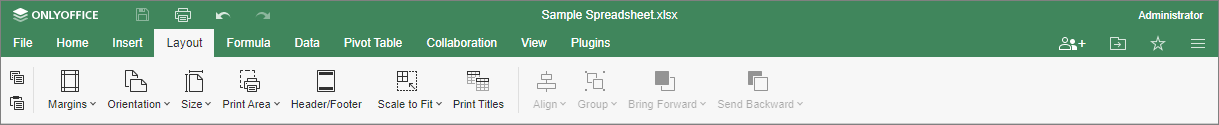 Layout tab