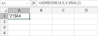 Fonction ADRESSE