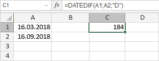 DATEDIF-Funktion