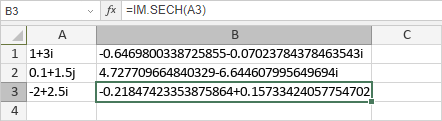 Función IM.SECH