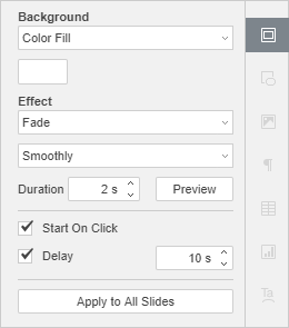 Slide settings tab