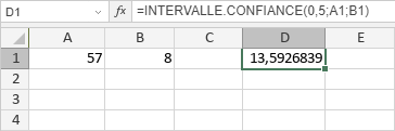 Fonction INTERVALLE.CONFIANCE