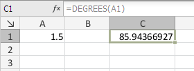 Funzione DEGREES