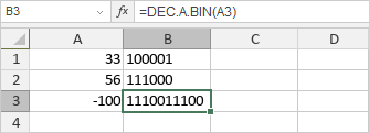 Función DEC.A.BIN