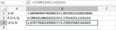 Fonction COMPLEXE.LOG2