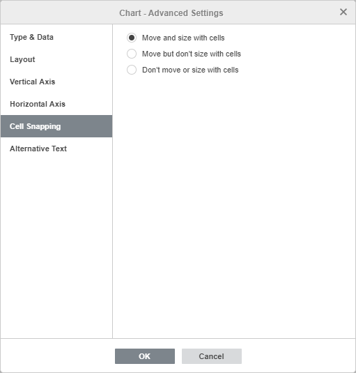 Chart - Advanced Settings: Cell Snapping