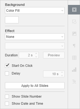 Slide settings tab