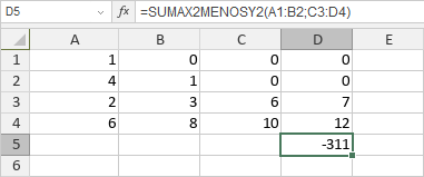 Función SUMAX2MENOSY2