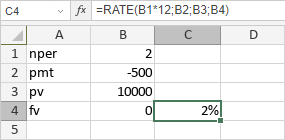 Fonction RATE