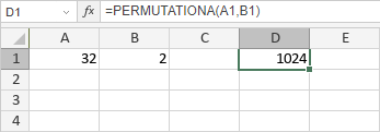 Функция PERMUTATIONA