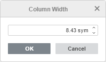 Column Width window