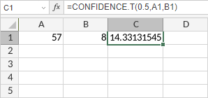 Функция CONFIDENCE.T