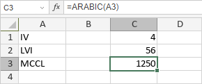 Fonction CHIFFRE.ARABE