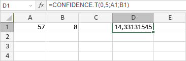 Fonction INTERVALLE.CONFIANCE.STUDENT