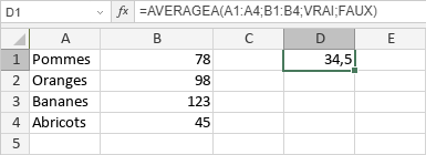 Fonction AVERAGEA