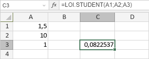 Fonction LOI.STUDENT