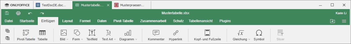 Registerkarte Einfügen
