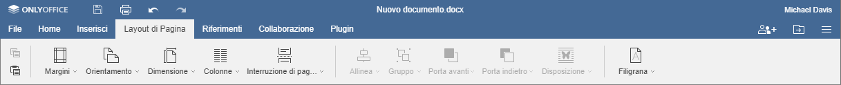 Scheda Layout di Pagina
