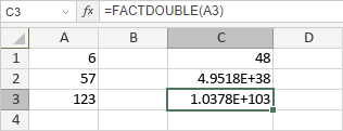 Функция FACTDOUBLE