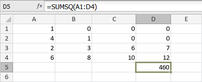 SUMSQ Function