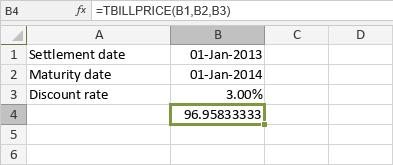 TBILLPRICE Function