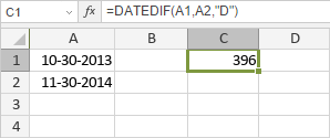 Функция DATEDIF