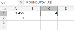 Функция ROUNDUP