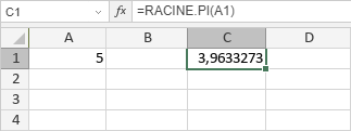 Fonction RACINE.PI